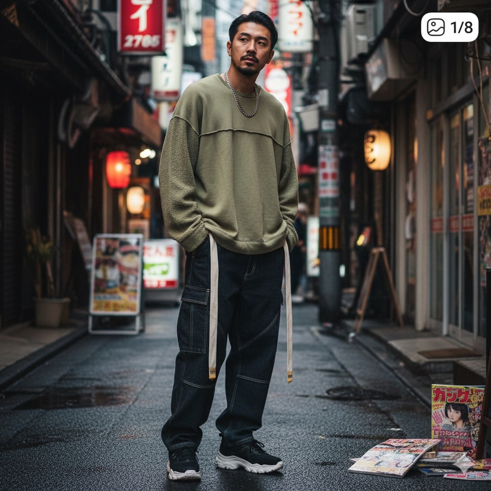 Herman Market Olive Sweatshirt (Like Ambush) Size 1 (LGBTQ)